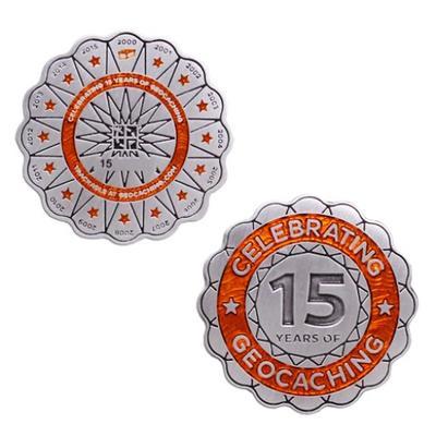 15 Years of Geocaching Official Geocoin - 1