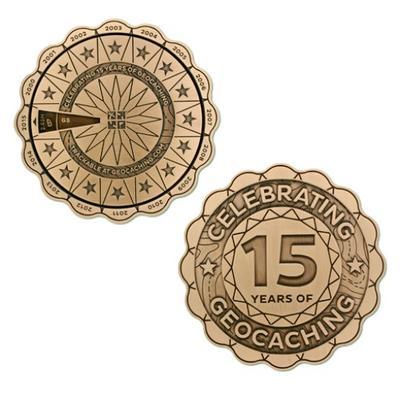 The Ultimate 15 Years of Geocaching Spinner Geocoin - 1