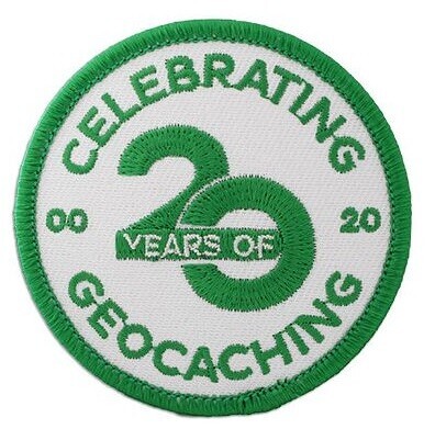 Celebrating 20 Years of Geocaching Patch
