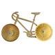 Bicycle geocoin - Two Tone Satin Nickel Bike Gold Wheels - 1/3