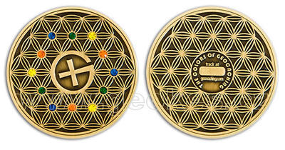 The Colors of Geocaching Geocoin - Antique Gold