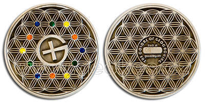 The Colors of Geocaching Geocoin - Antique Silver