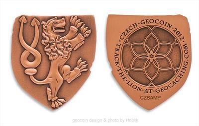 Czech 2012 Geocoin - Antique Copper