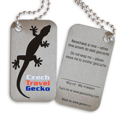 Czech Travel Gecko tag - black