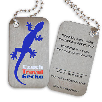 Czech Travel Gecko tag - blue