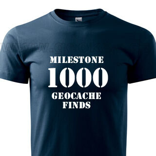 Milestone Geocache Finds t-shirt - your own number - 1