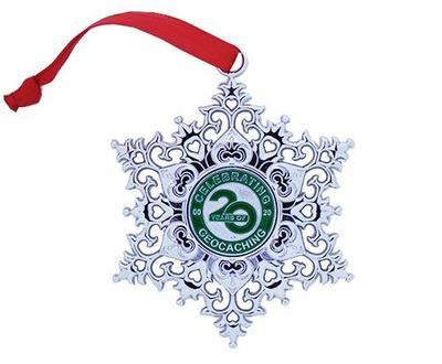 Snowflake Ornament Geocoin - Celebrating 20 Years of Geocaching - 1