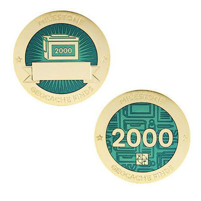 2.000 Finds Milestone Geocoin and Tag Set - 1