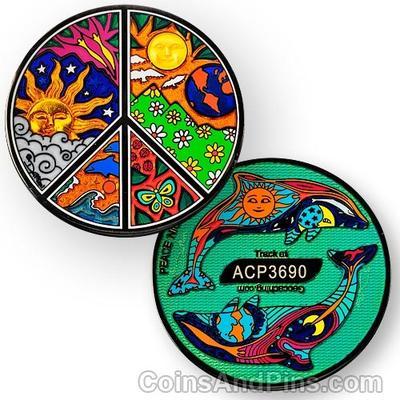 Peace Night and Day Geocoin