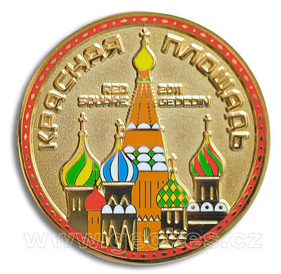 Red Square Moscow Russia Geocoin - gold - 1