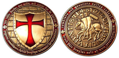 Templar Geocoin Antique Gold