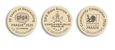 2020 GIGA Prague - Wooden coins 3 pcs set