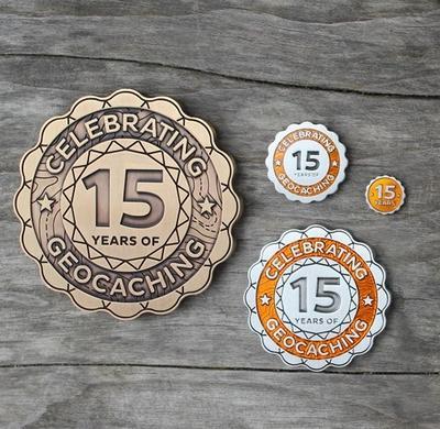 15 Years of Geocaching Official Geocoin - 2