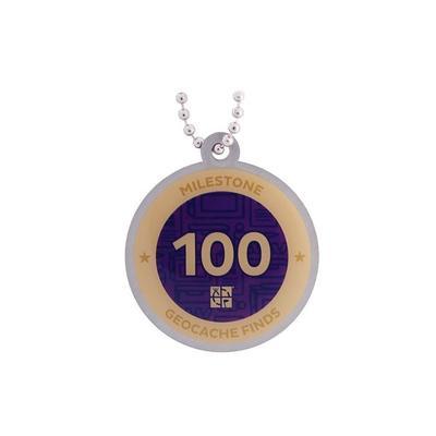 100 Finds Milestone Geocoin and Tag Set - 2
