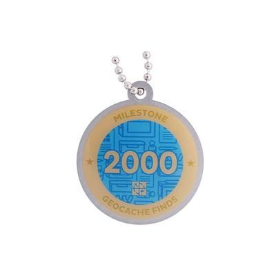 2.000 Finds Milestone Geocoin and Tag Set - 2