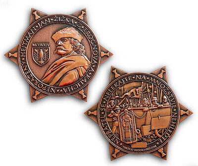 Jan Žižka z Trocnova 600 Let Geocoin - Antique Copper - 3