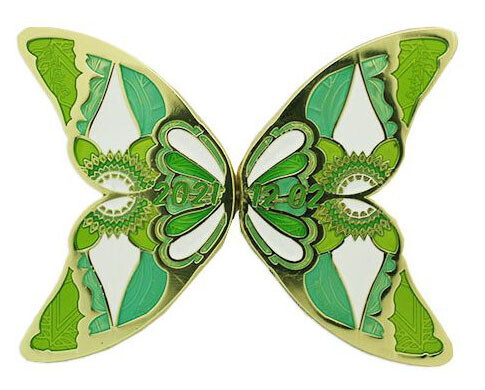 1202 2021 Palindrome Rotating Butterfly Geocoin UK Edition Trackable Geocaching